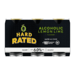 Hard Rated Alcoholic Lemon Lime 6% Cans 6x330ml