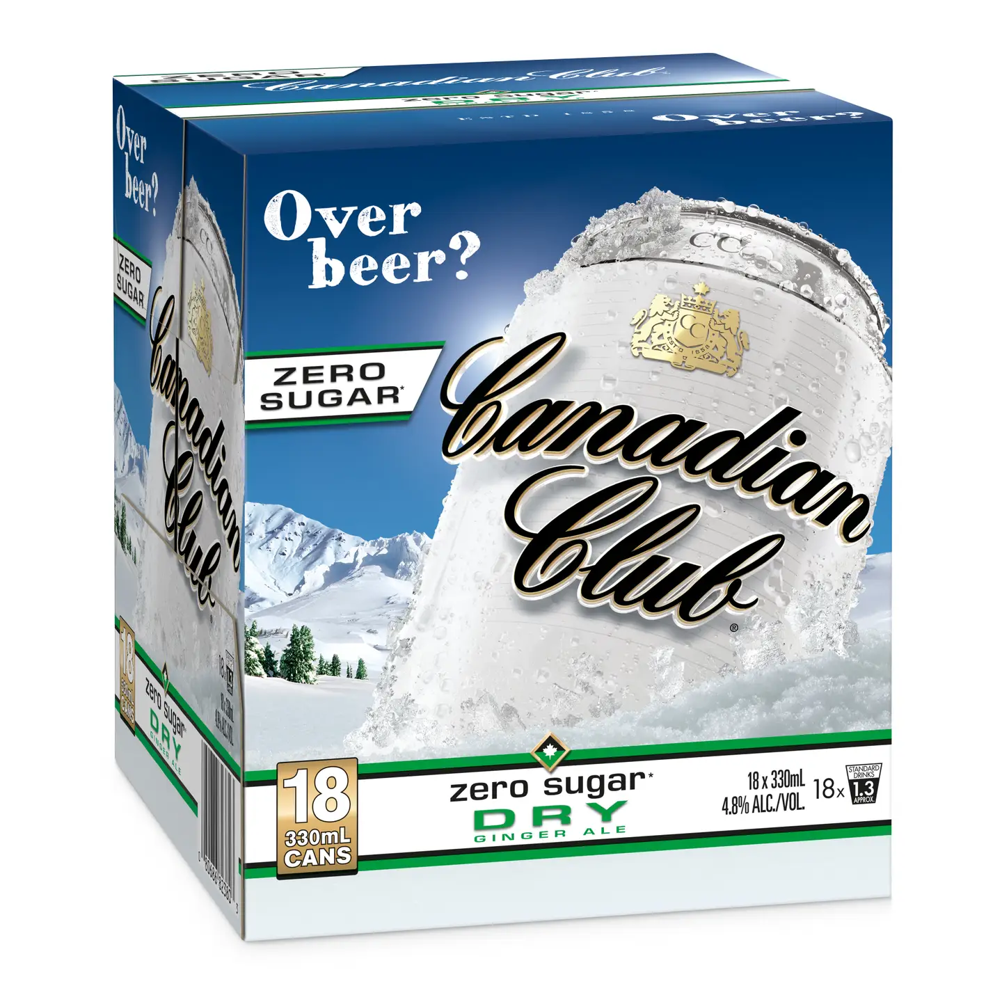 Canadian Club Zero Dry 4.8% 18 Pack Cans 330ml Canadian Club Zero Dry 4.8% 18 Pack Cans 330ml - Image 1