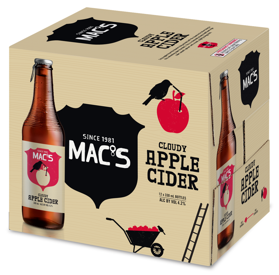 Mac's Cloudy Apple 330mL Bottle 12 Pack Mac's Cloudy Apple 330mL Bottle 12 Pack - Image 1